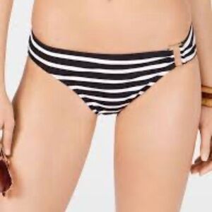 Ralph Lauren Stripe Mix Ring Front Hipster bikini bottom black white 16 AND 14